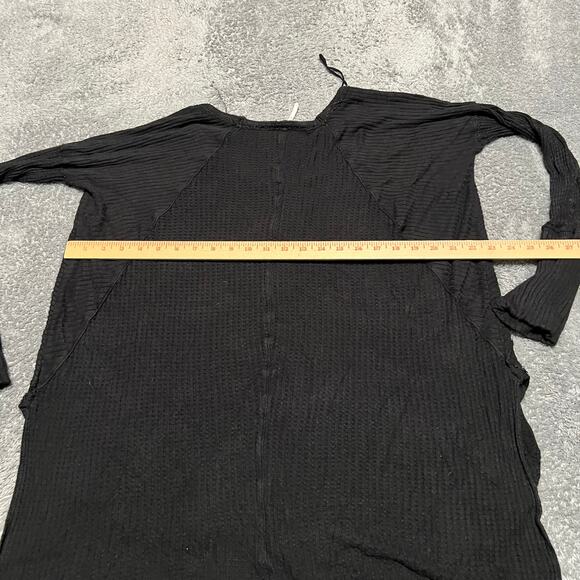 Free People Shirt Womens Large Tunic Thermal Black - Picture 6 of 8